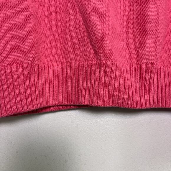 NWT Pria Women's Turtleneck Cable Knit Sweater Sz L 100% Cotton Pink Simple - Picture 2 of 11